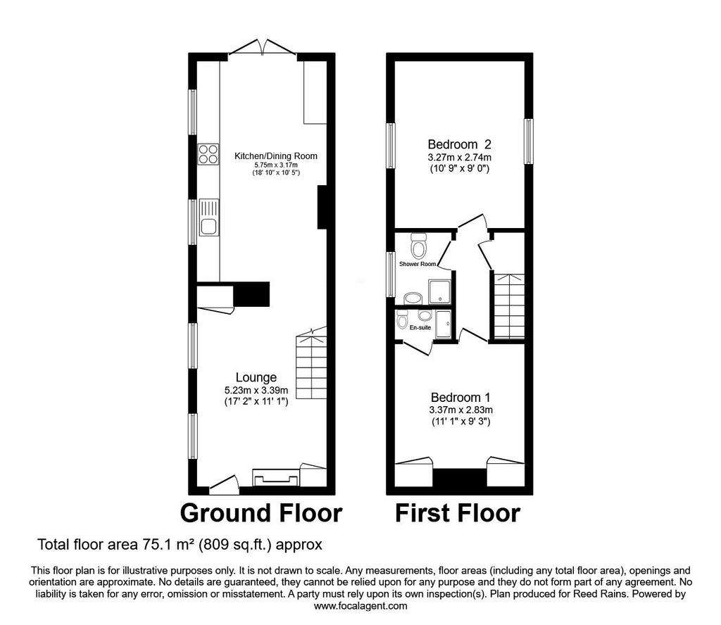 2 bedroom detached house for sale - floorplan