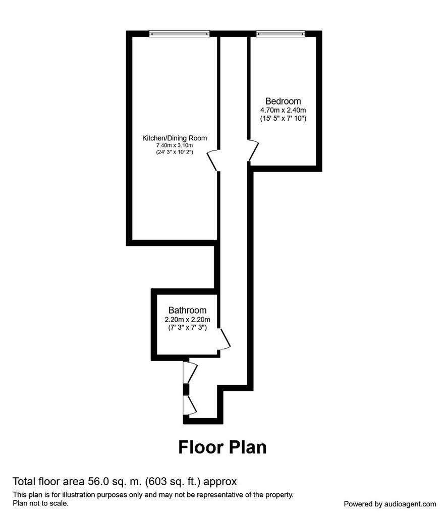 1 bedroom flat to rent - floorplan