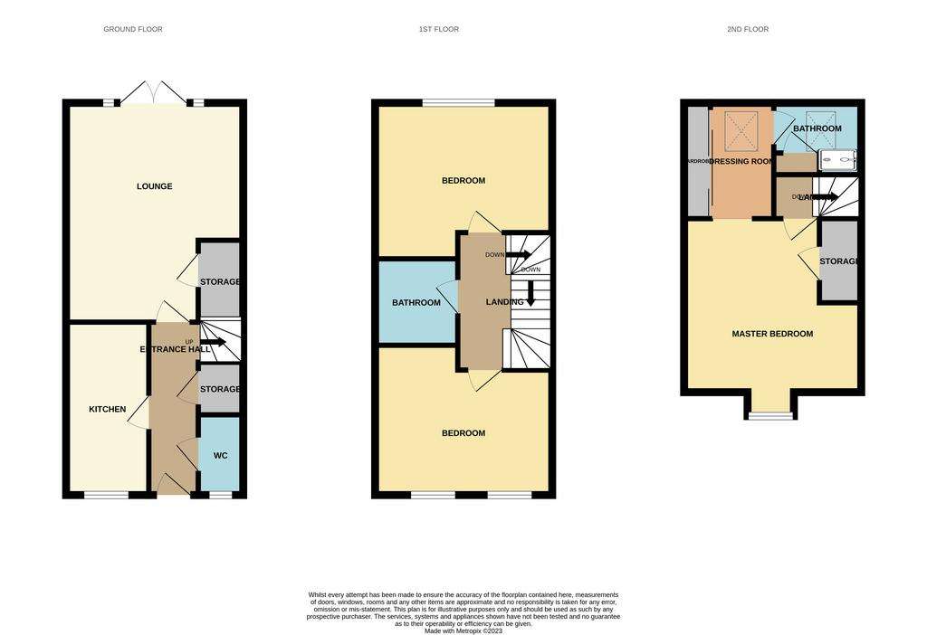 3 bedroom end of terrace house for sale - floorplan