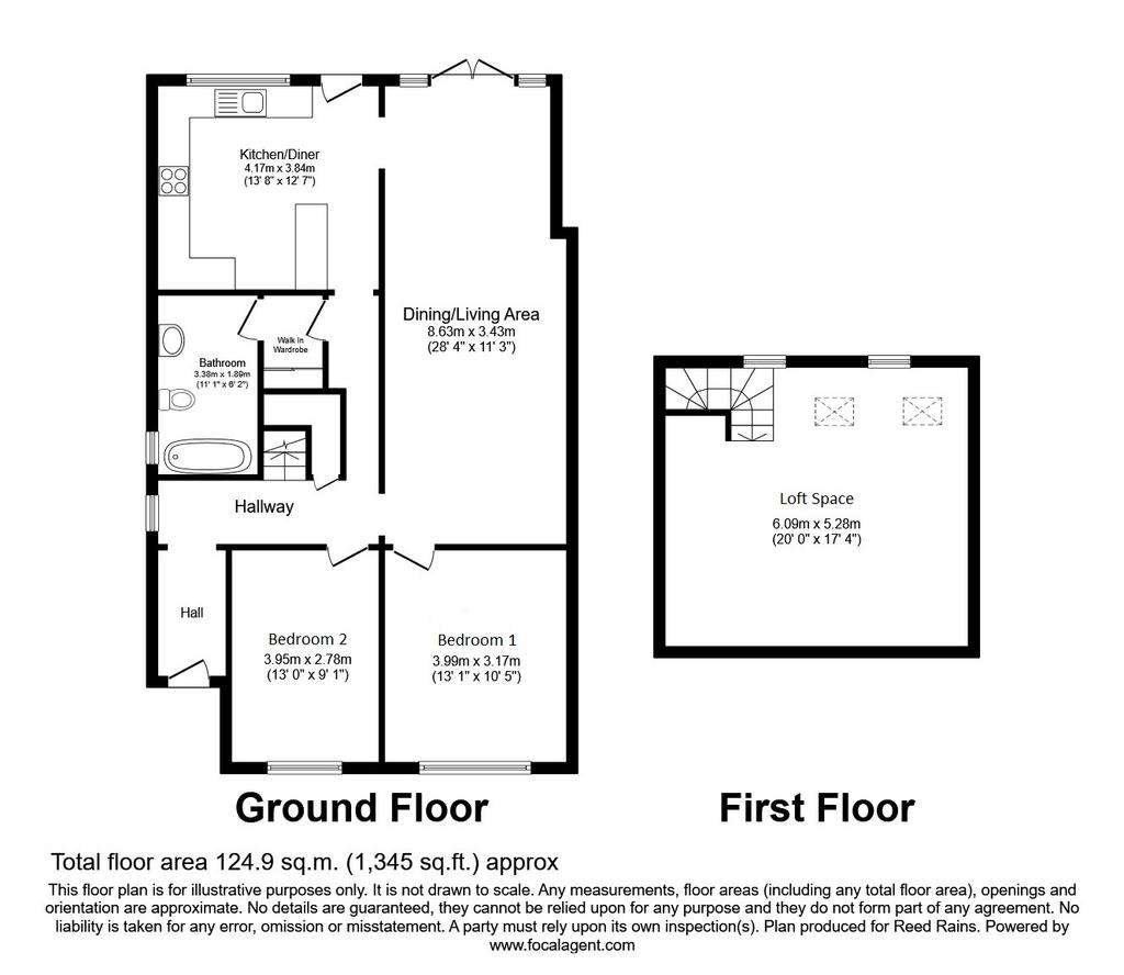 2 bedroom bungalow for sale - floorplan