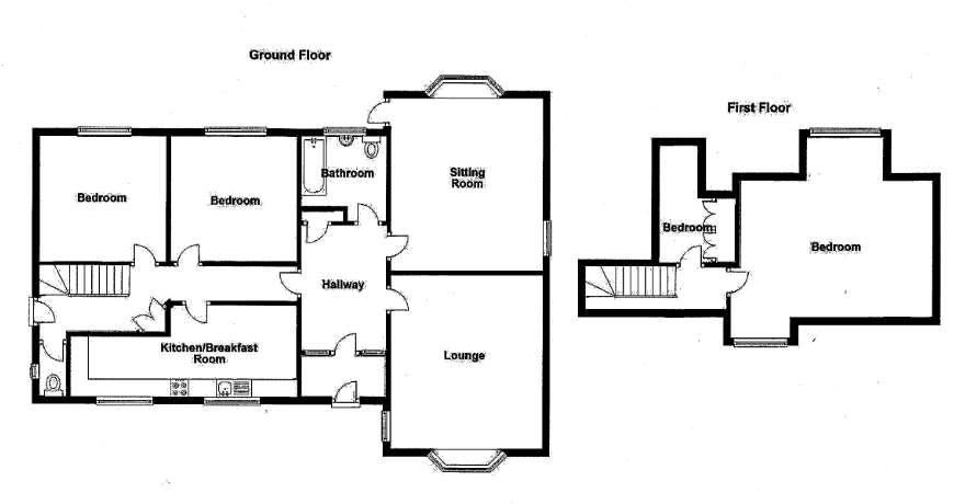 3 bedroom bungalow for sale - floorplan