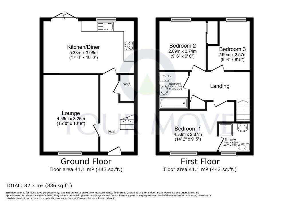 3 bedroom terraced house for sale - floorplan