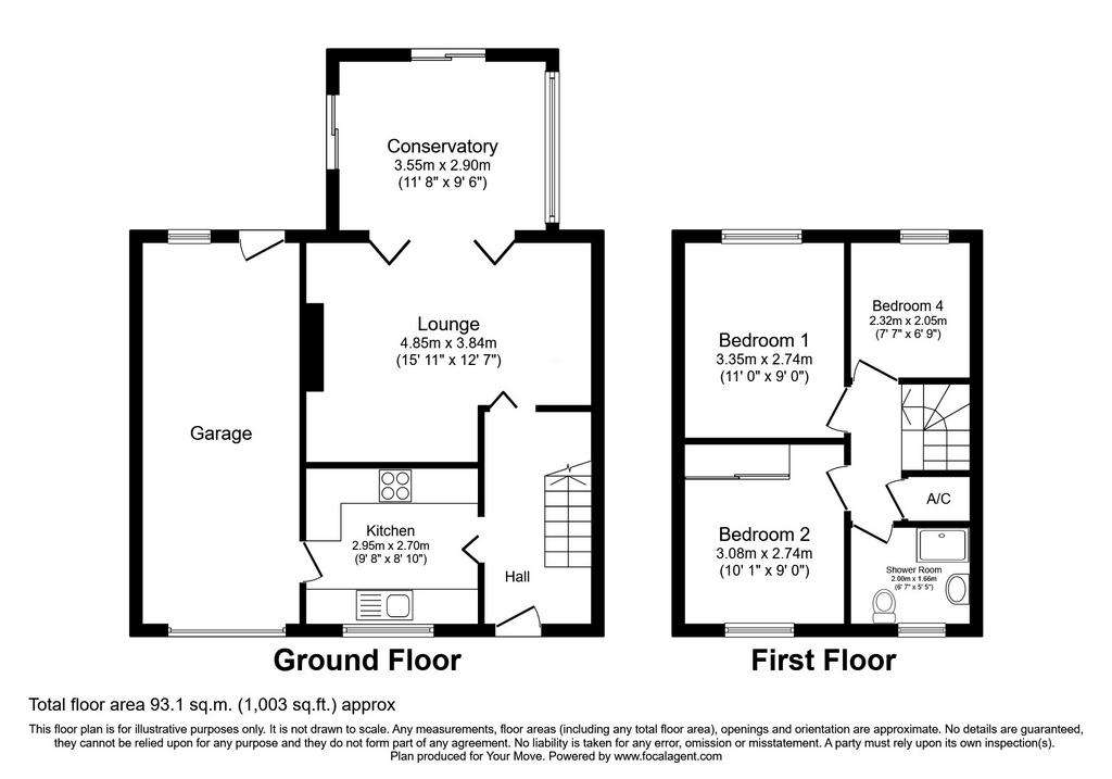 3 bedroom semi-detached house for sale - floorplan