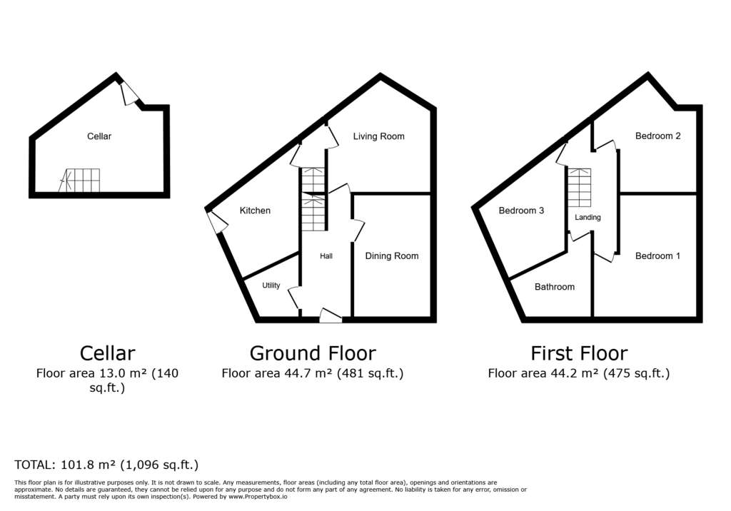 3 bedroom end of terrace house for sale - floorplan