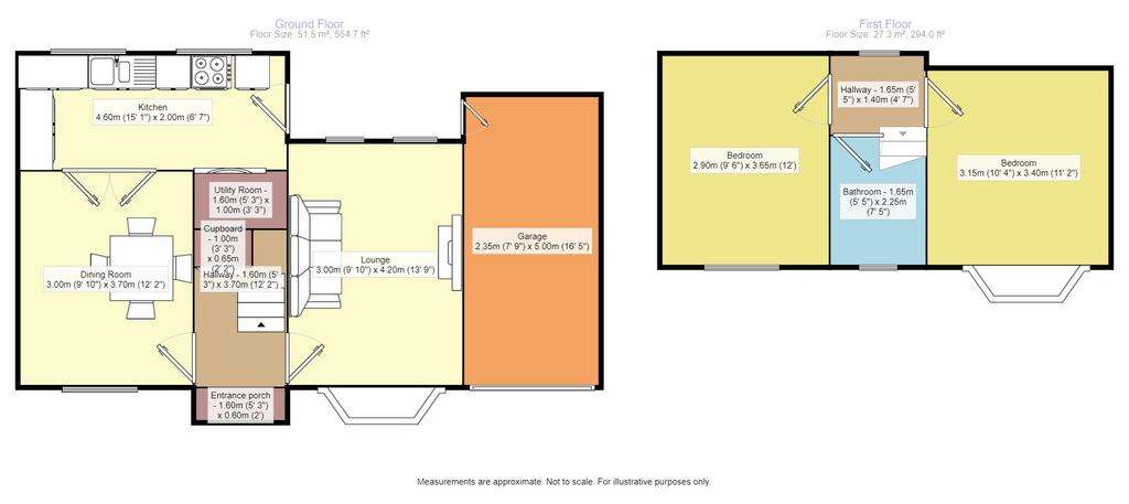 2 bedroom semi-detached house for sale - floorplan