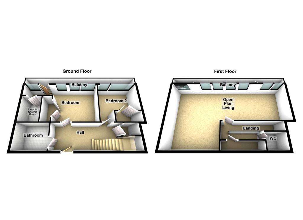 2 bedroom penthouse apartment for sale - floorplan