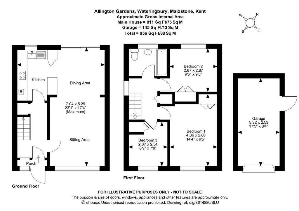 3 bedroom semi-detached house for sale - floorplan