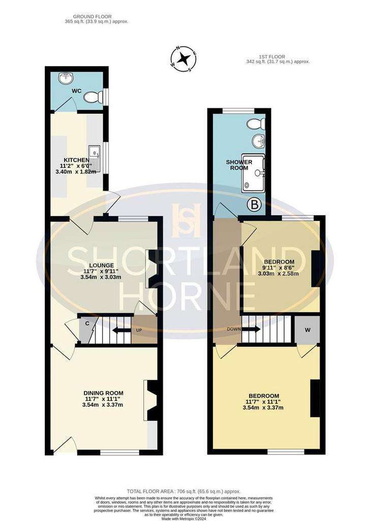 2 bedroom terraced house for sale - floorplan