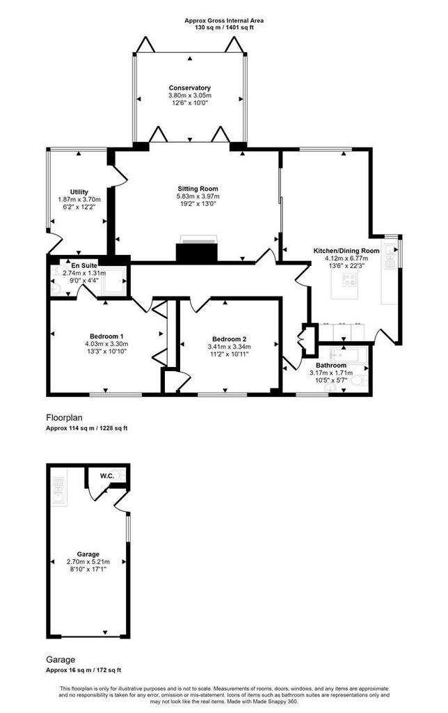 2 bedroom detached bungalow for sale - floorplan