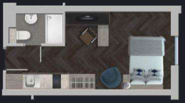 Studio flat to rent - floorplan