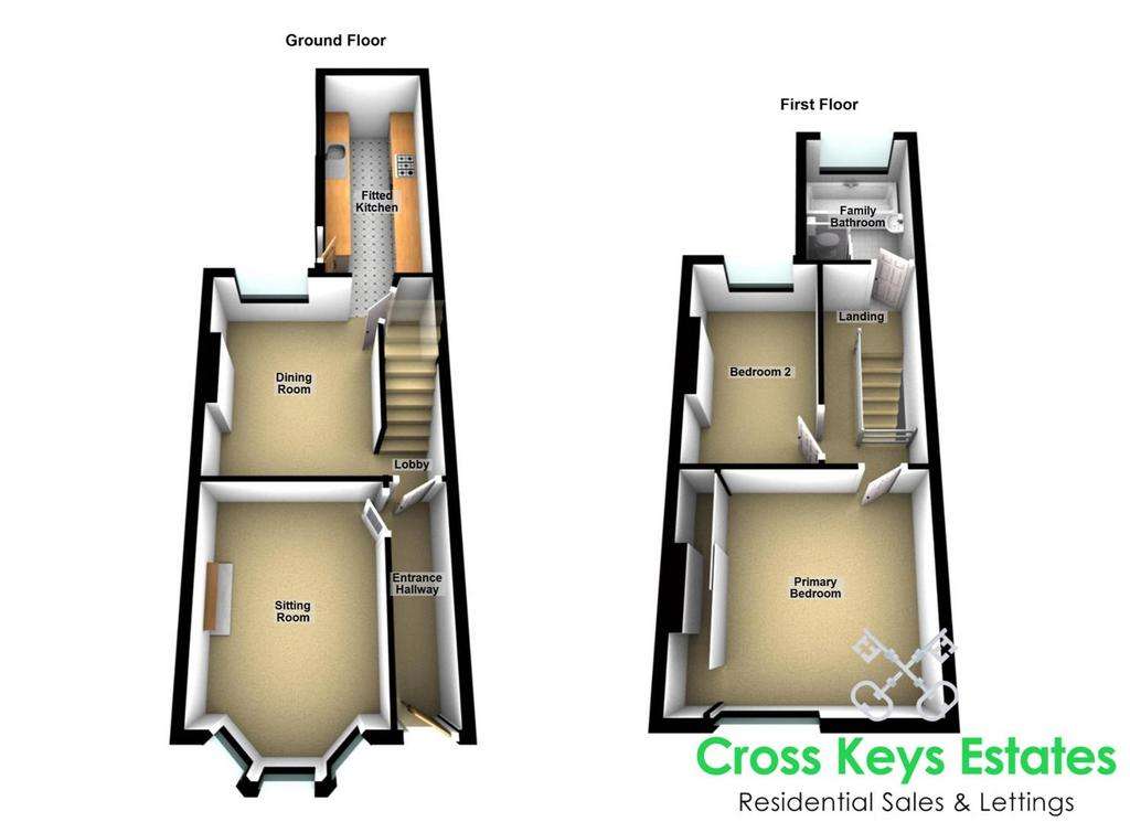 2 bedroom terraced house for sale - floorplan