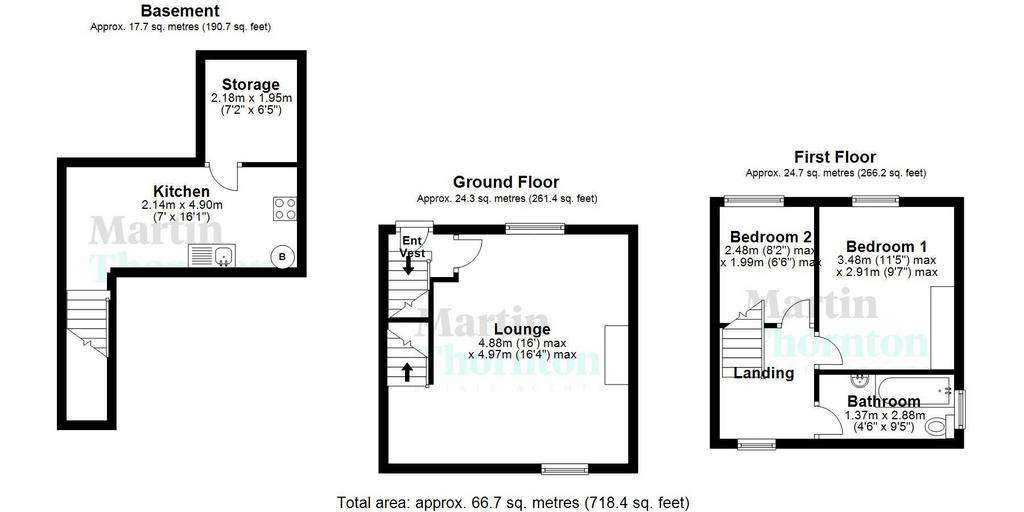 2 bedroom end of terrace house to rent - floorplan