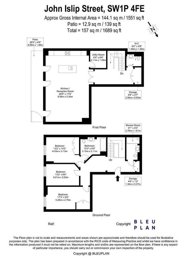 3 bedroom flat to rent - floorplan