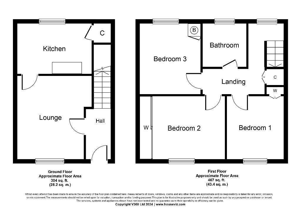 3 bedroom terraced house for sale - floorplan