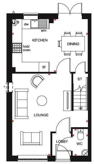 3 bedroom end of terrace house for sale - floorplan