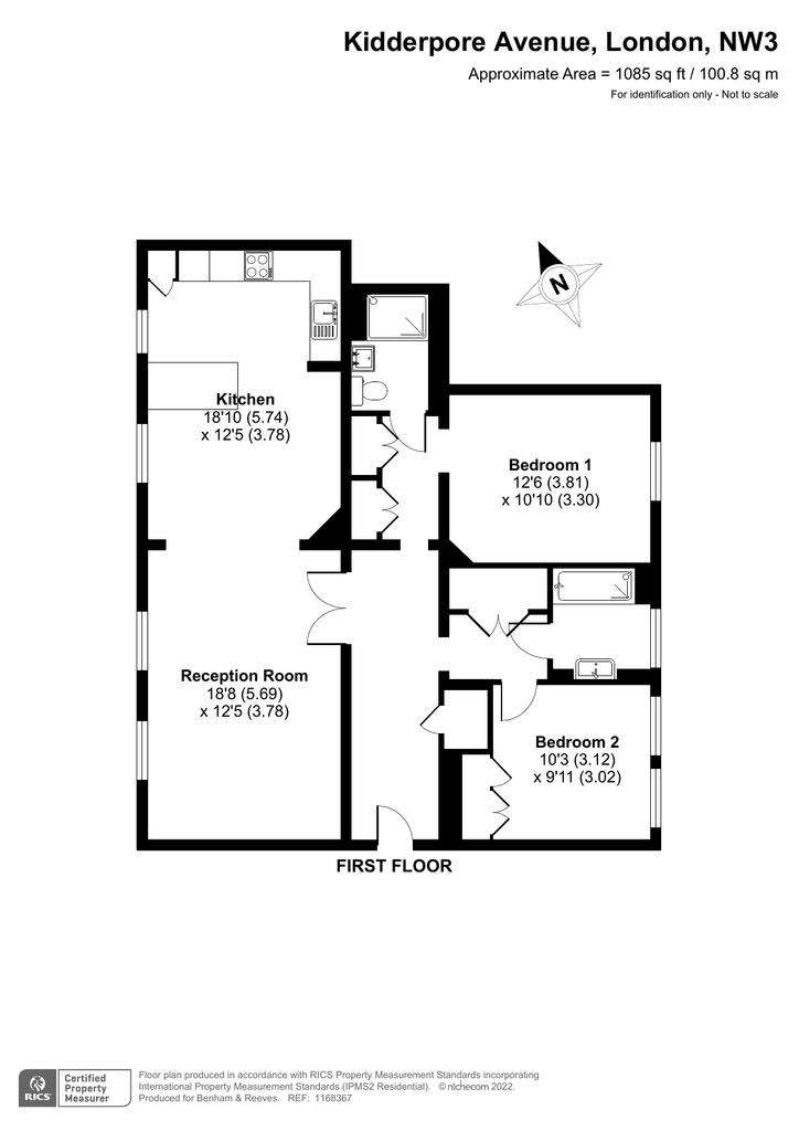 2 bedroom flat to rent - floorplan