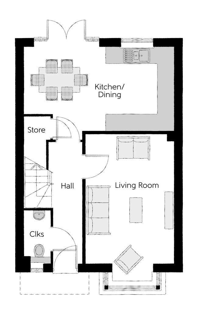 3 bedroom semi-detached house for sale - floorplan