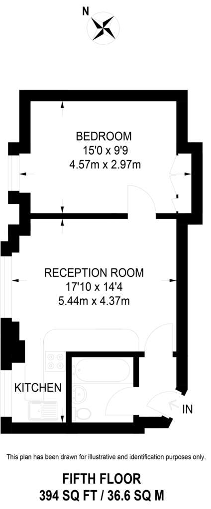 1 bedroom flat to rent - floorplan