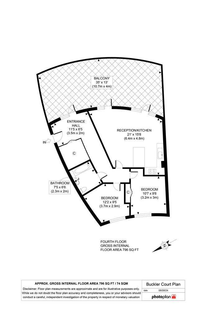 2 bedroom flat for sale - floorplan