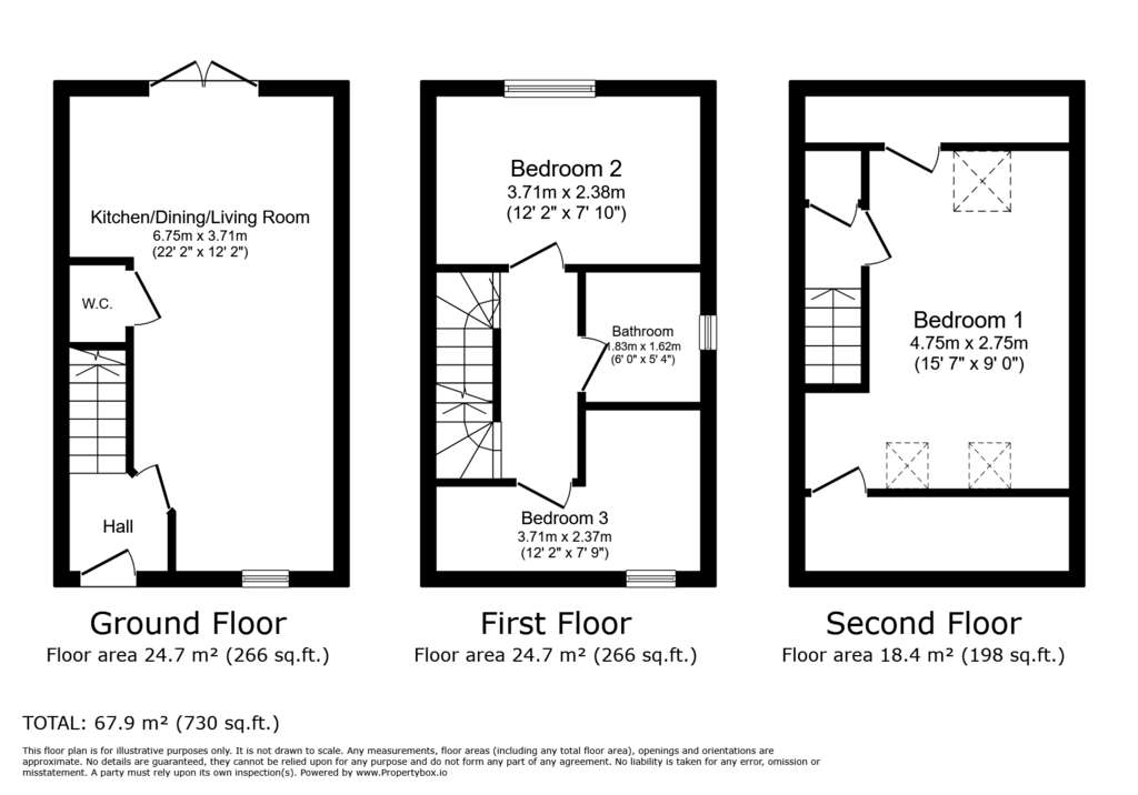 3 bedroom semi-detached house for sale - floorplan