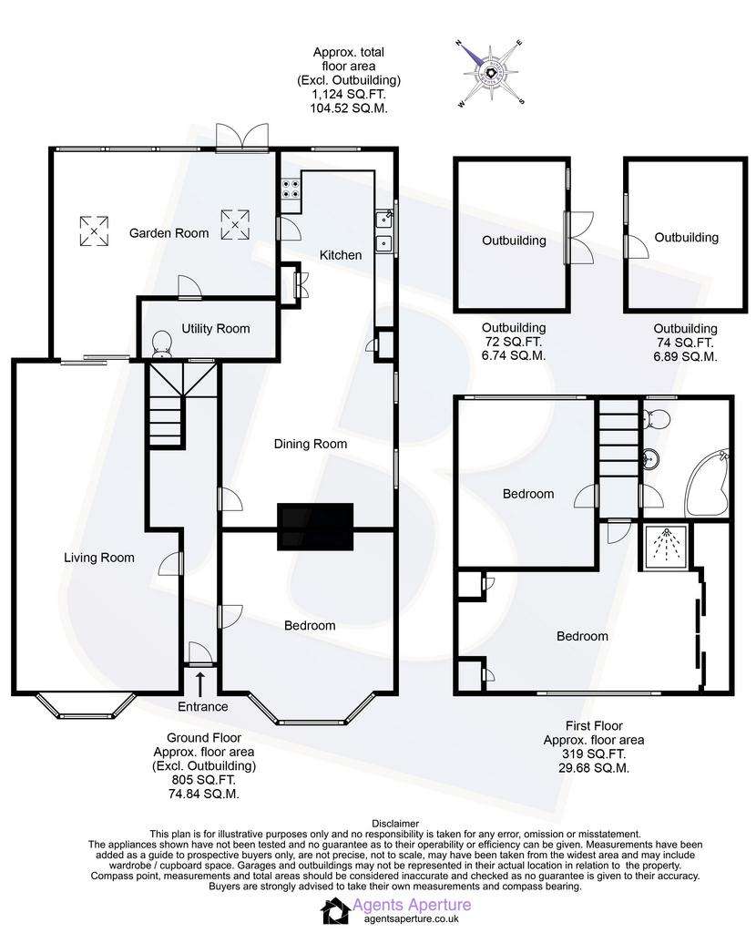 3 bedroom bungalow for sale - floorplan