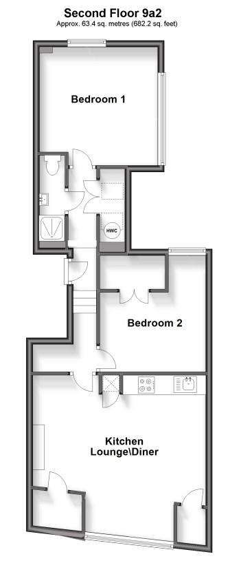 2 bedroom flat for sale - floorplan