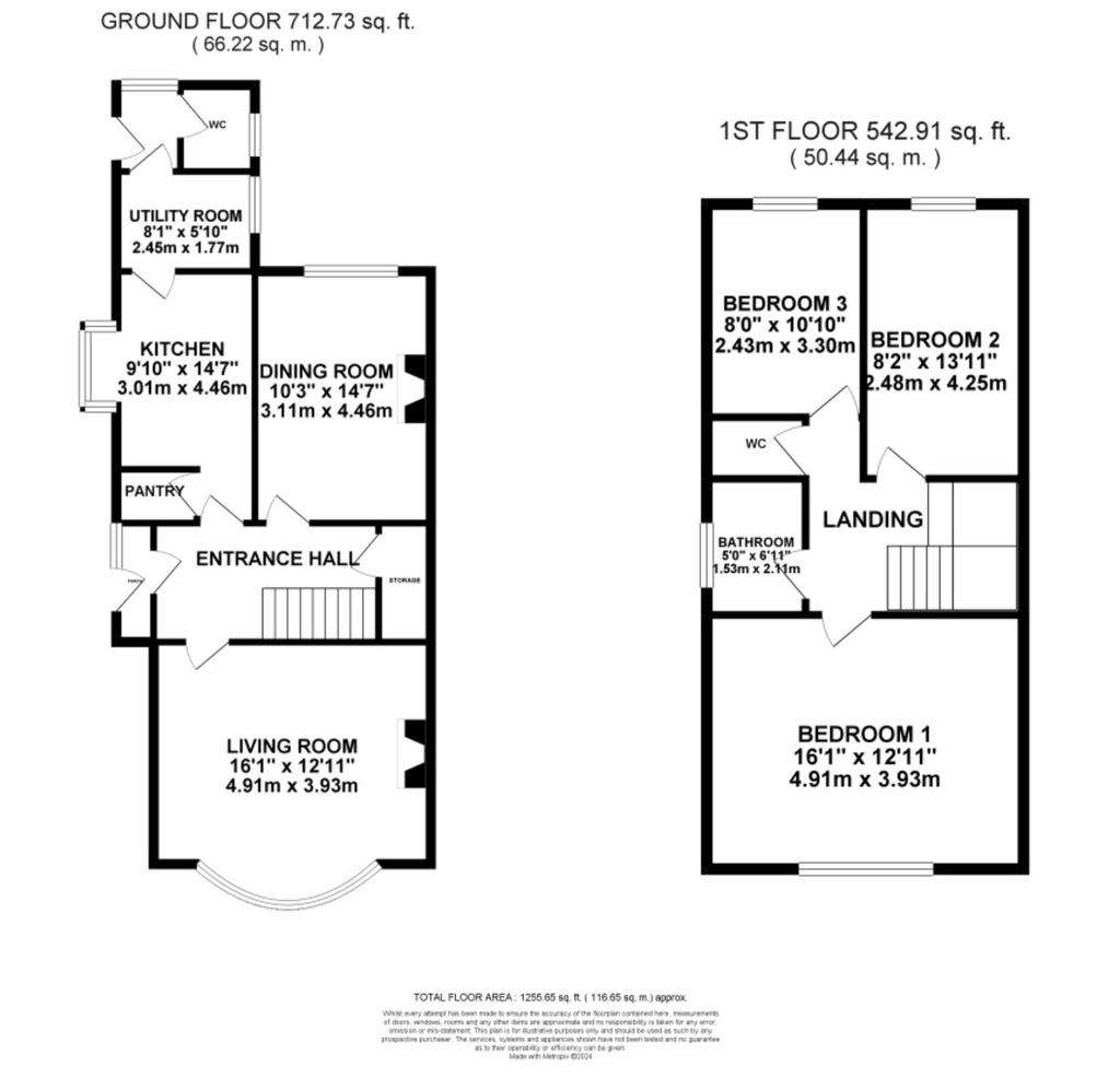 3 bedroom semi-detached house for sale - floorplan