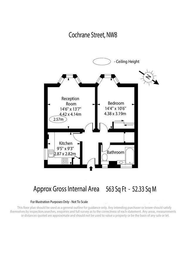 1 bedroom flat to rent - floorplan