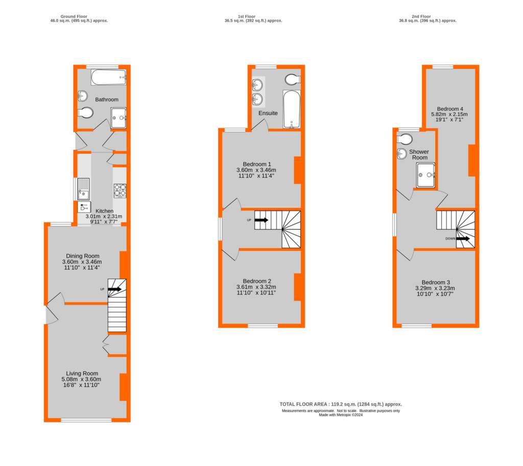 4 bedroom semi-detached house for sale - floorplan