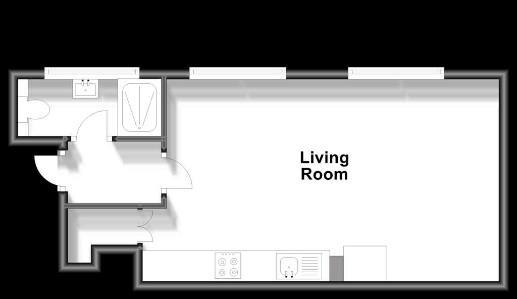 Studio flat for sale - floorplan