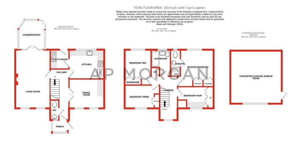 4 bedroom detached house to rent - floorplan