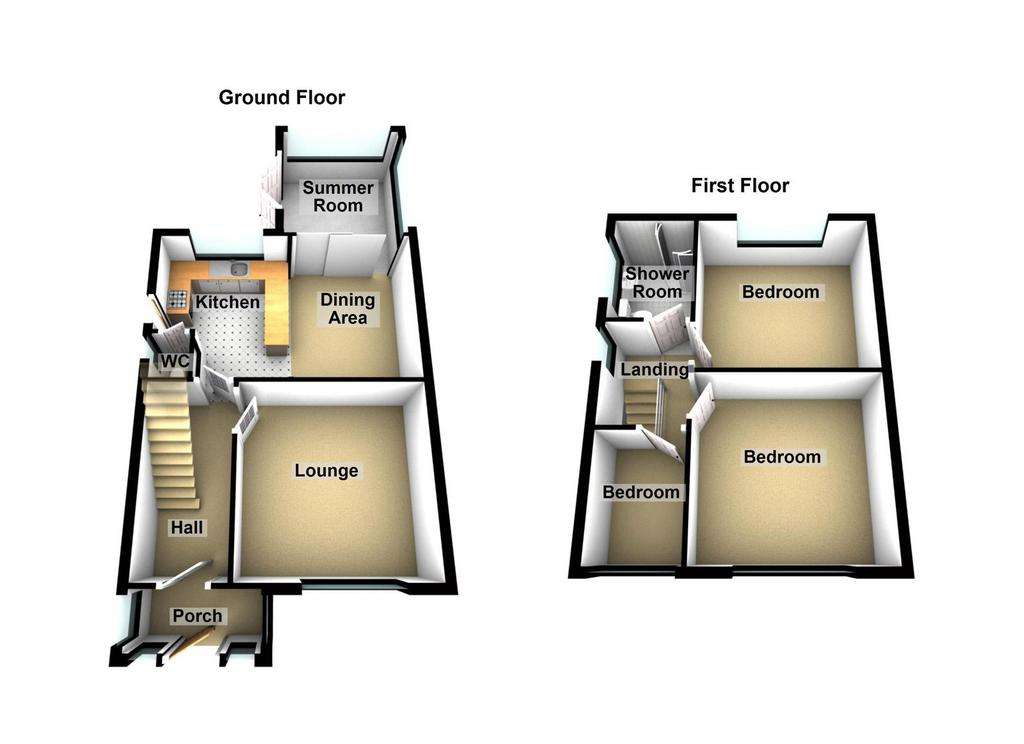 3 bedroom semi-detached house for sale - floorplan