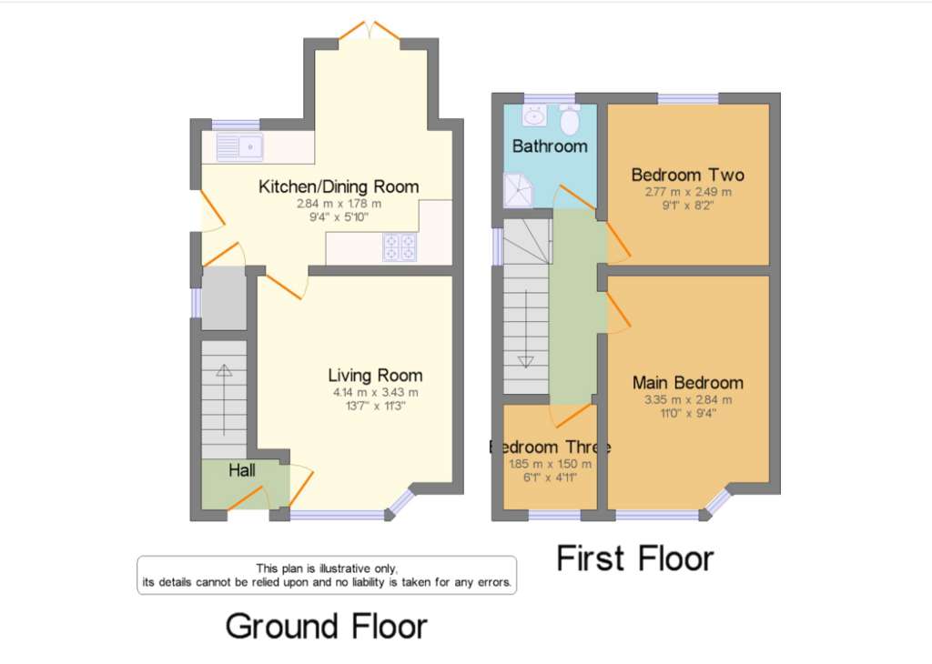 3 bedroom semi-detached house for sale - floorplan