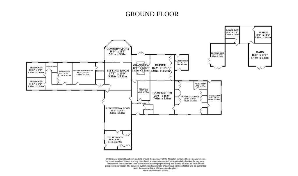 5 bedroom barn conversion for sale - floorplan