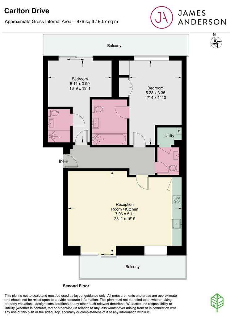 2 bedroom flat for sale - floorplan