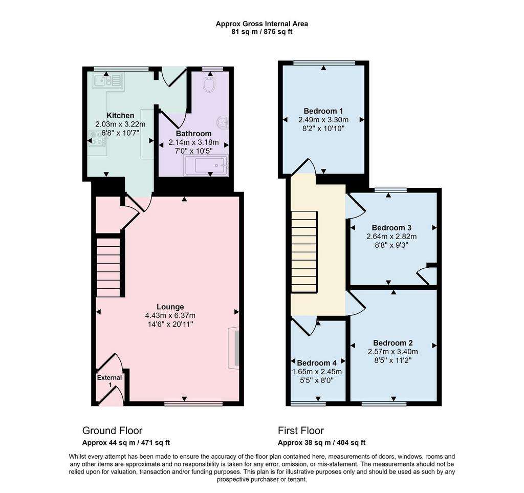 4 bedroom end of terrace house for sale - floorplan