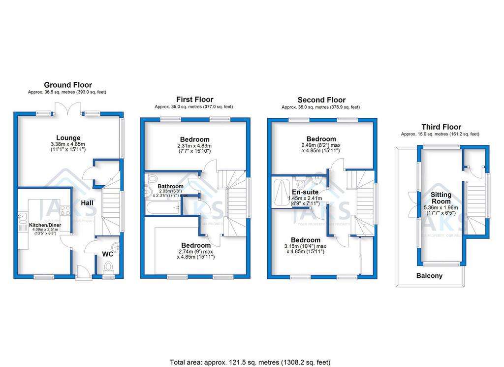 4 bedroom detached house to rent - floorplan