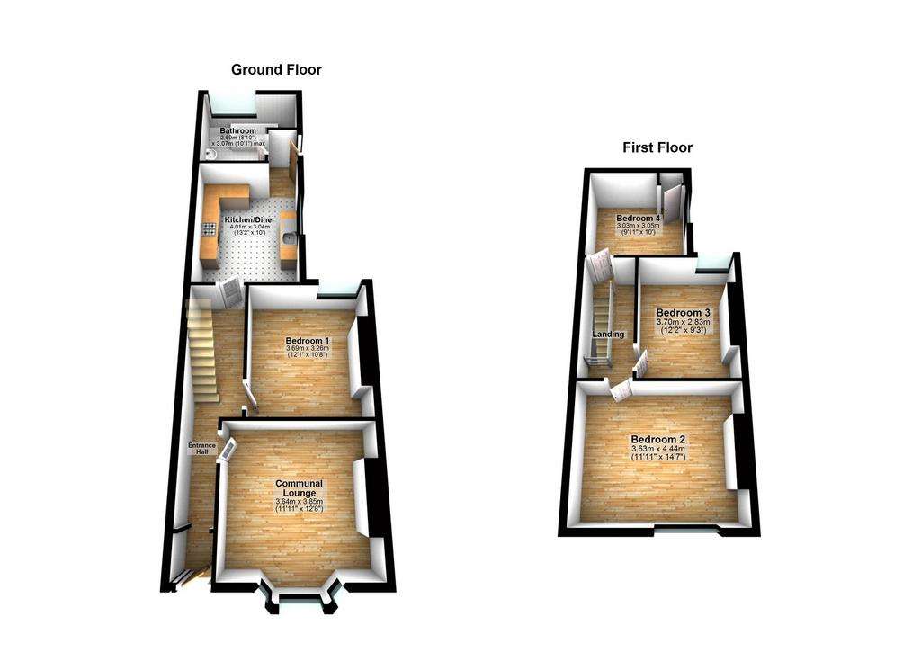 4 bedroom terraced house for sale - floorplan