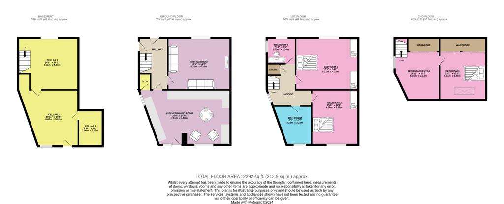 4 bedroom end of terrace house for sale - floorplan