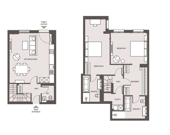 2 bedroom duplex apartment for sale - floorplan