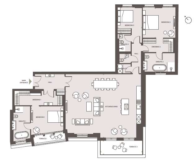 3 bedroom flat for sale - floorplan