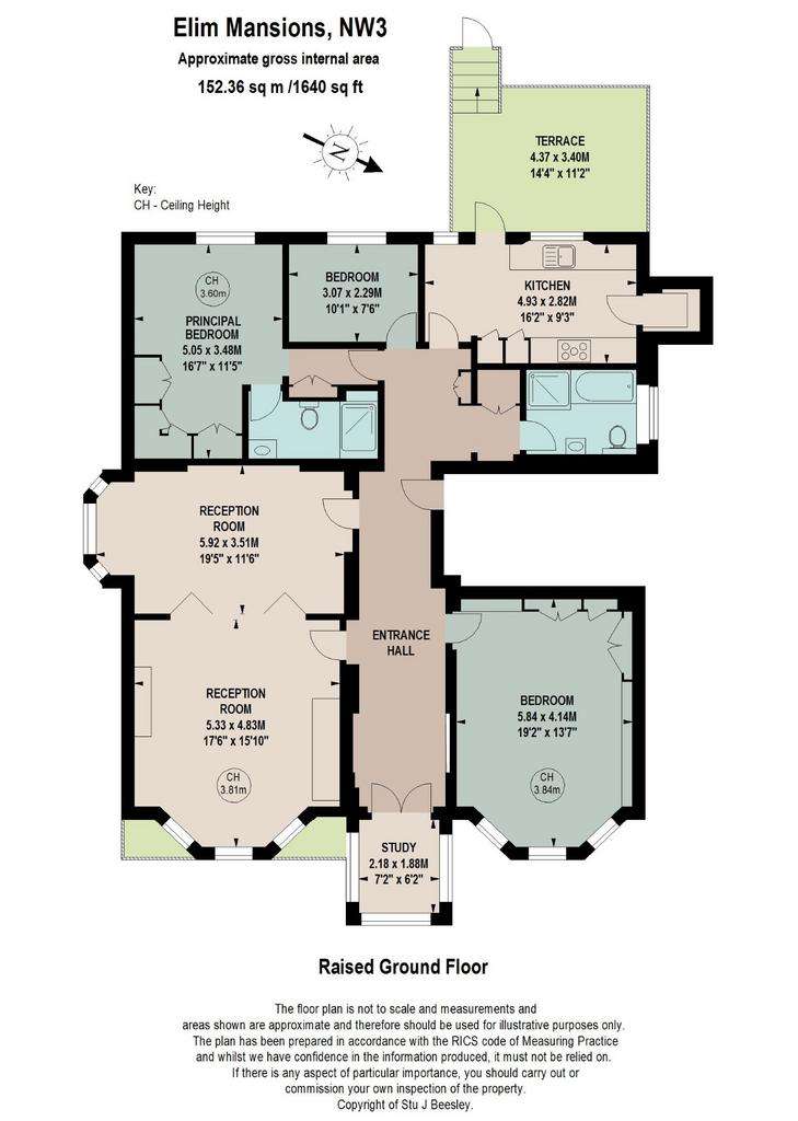 3 bedroom flat for sale - floorplan