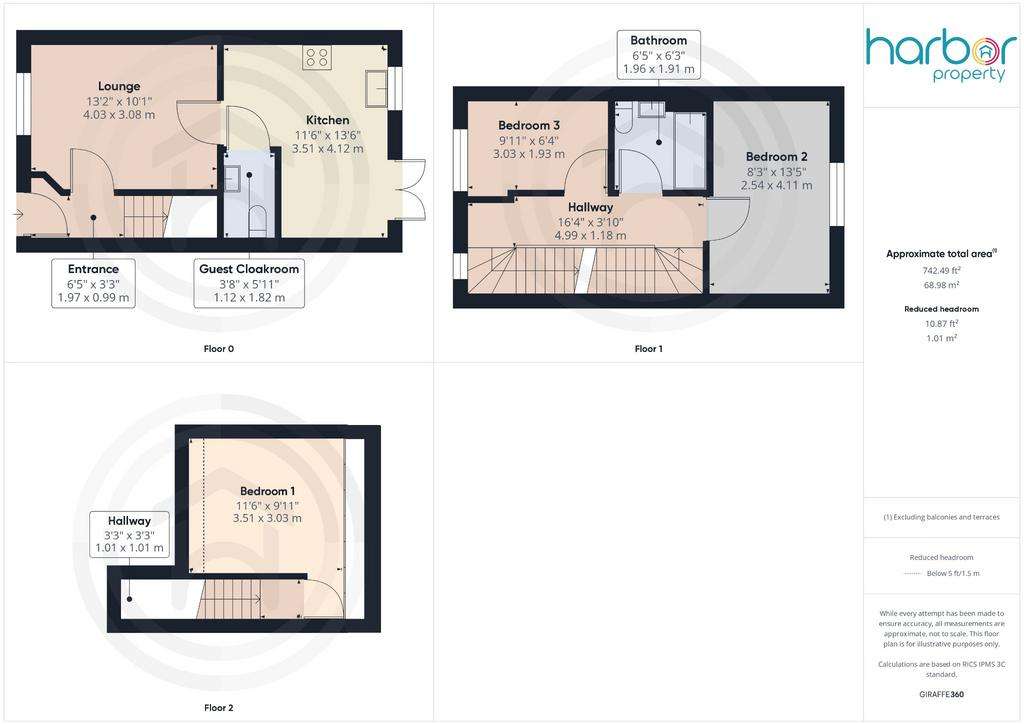 3 bedroom terraced house for sale - floorplan