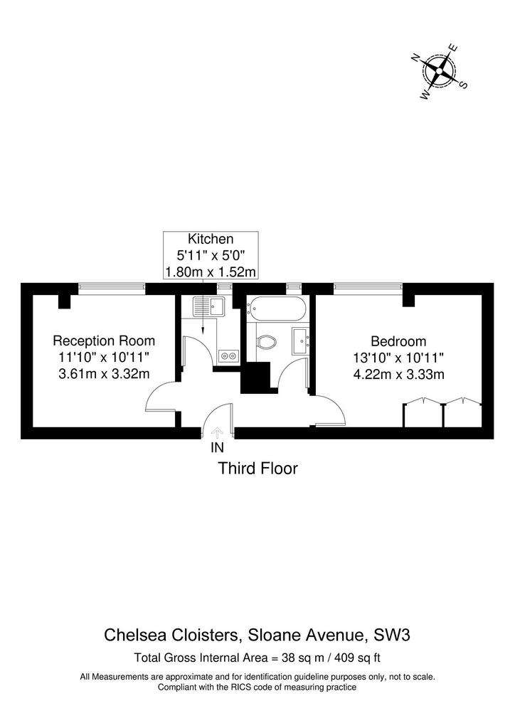 1 bedroom flat to rent - floorplan