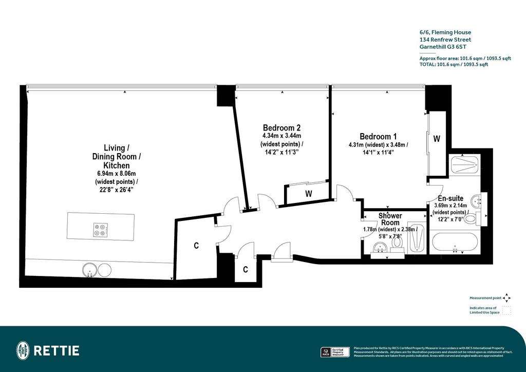 2 bedroom flat for sale - floorplan