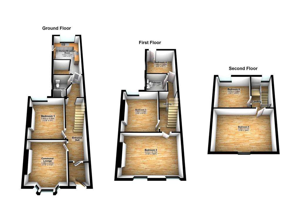 6 bedroom terraced house for sale - floorplan