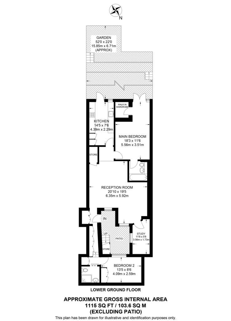 3 bedroom flat to rent - floorplan