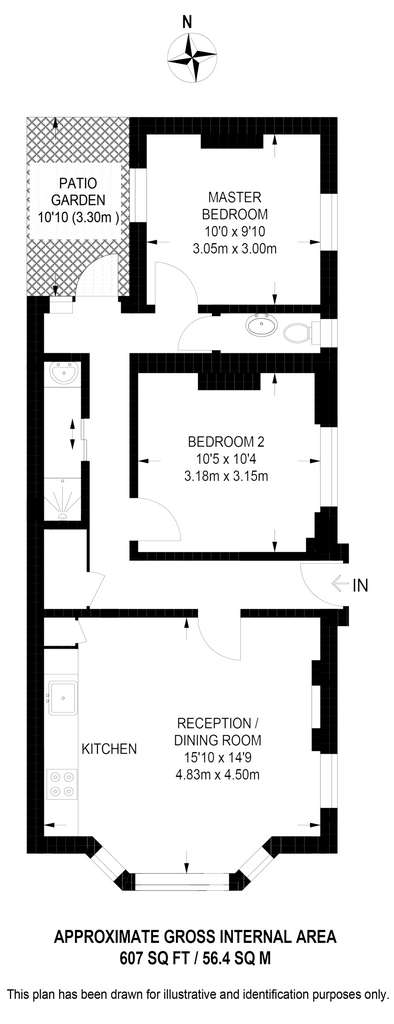 2 bedroom flat to rent - floorplan