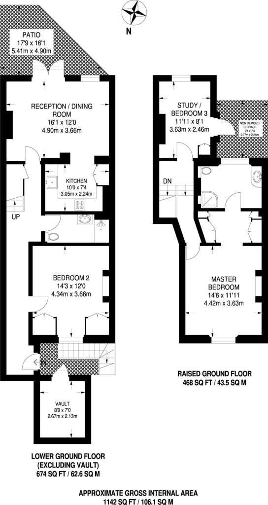 2 bedroom flat to rent - floorplan