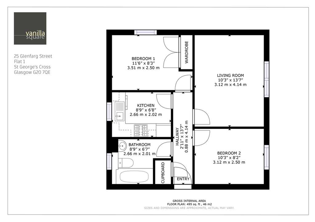 2 bedroom flat for sale - floorplan